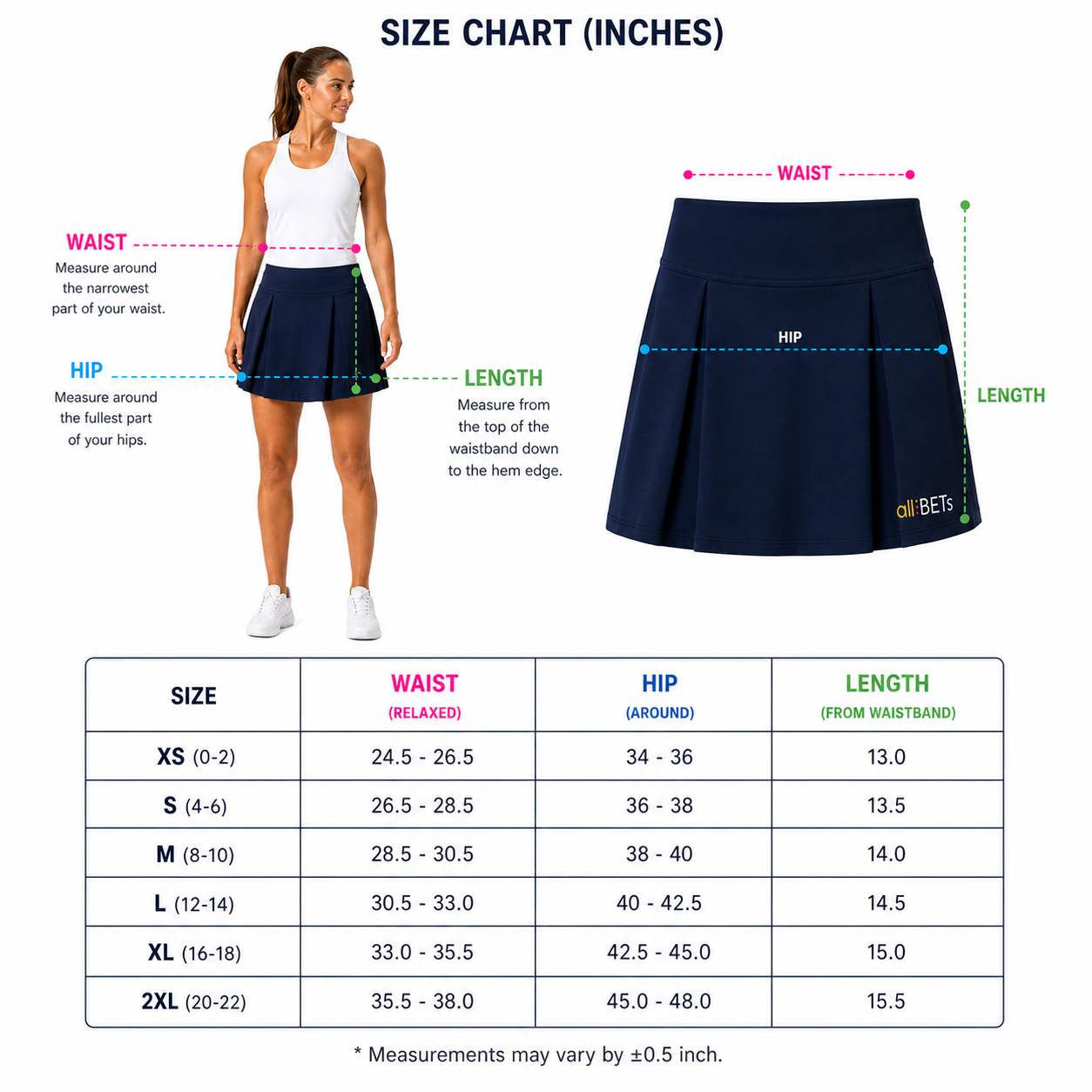 Performance Skirts Navy Blue