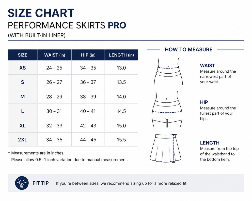 Performance Skirts Pro Navy Blue (With Lining)
